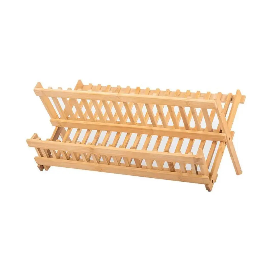 Dish Drying Rack for Kitchen Plate Bowl Foldable Storage Holders & Racks Customized Attractive and Durable Artistic Bamboo