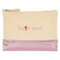 Ruthbag 100% Heavy Duty Cotton Canvas Fabric Makeup Zipper Cosmetic Bag Eco-Friendly Wholesale Shopping Bags Punch Style Letter
