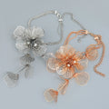 GT Fashion Jewelry Choker Flower Necklace Exaggerated Hip Hop Punk Gold Silver Metal Flower Pendant Necklaces