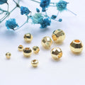 JS1164 Wholesale Hot Sale Silver Gold Faceted Ball Round Spacer Beads for Jewelry Making