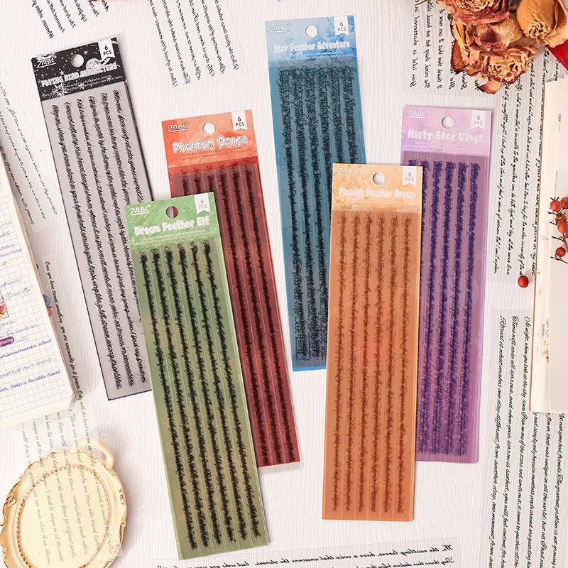 6 Sheets Per Pack Fei Yu Dream Long Text Handbook Stickers Creative English Cut Film Handbook Stickers