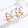 Fashion Woman Jewelry Butterfly Bow Tie Knot Crystal Rhinestone Cuff Earrings