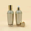 Luxury 50g 100ml Round Double Layer Acrylic Electroplated Gold Custom Logo Skin Cream & Lotion Care Cosmetic Set