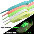 1 Pair Luminous Shoelaces Athletic Sport Flat Canvas Shoe Laces Glow in the Dark Night Color Fluorescent Shoelace