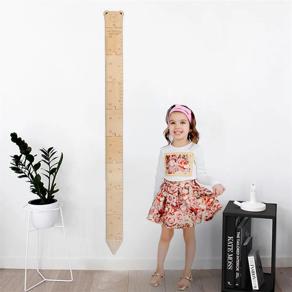 Custom 180 cm  Wooden Giraffe /Bear /Dinosaur  Height Chart Nursery Room Wall Decor for Kids