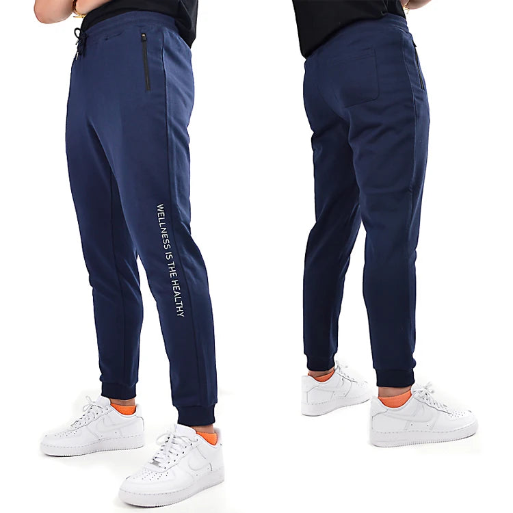 Classic Fit Elastic Waist Zipped Pocket Sports Wear Trousers Track Pants