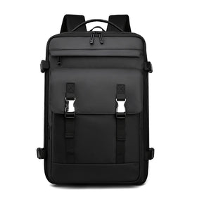 New Stylish Waterproof Nylon 17 Inches Men Black Office Unisex Leisure Laptop Bags & Covers Backpack with Trolley