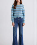 Professional 2025 Autumn Striped Warm Loose Long Casual Women's Fluffy Cloud Sweater