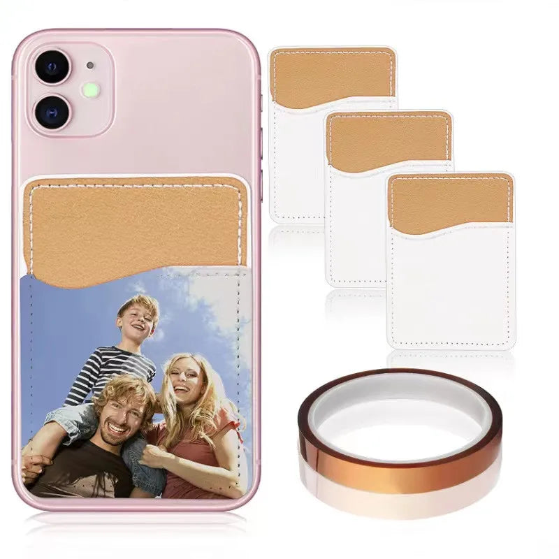 Blank Sublimation Universal Phone Back Card Holder Glued to Leather Safety Adhesive Wallet Credit Card Sticker Custom