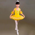 Children's Dance Ballet Fly-sleeve Pompadour Dress Girls Performance Training Lace Gauze Tutu