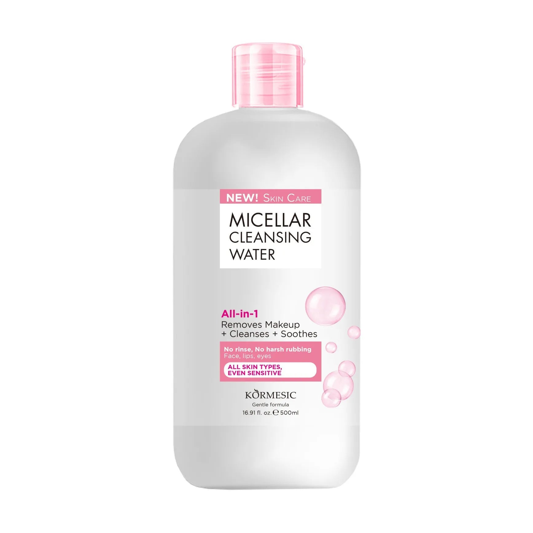 OEM Private Label KORMESIC Deep Cleansing Water Liquid Gentle Cleansing Makeup Remover Natural Makeup Remover