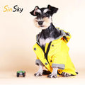 SinSky New Pet Dog Raincoat Wear Yellow Zip up Buttons Pockets Rain Water Resistant Windproof Dog Apparel Coat Hoodie