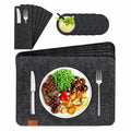 Customized Felt Table Placemat with Coasters Cutlery Bag Wedding / Restaurant / Party Tableware Decoration