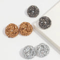 New Designer Full Diamond Flower Stud Earrings Circular Rhinestones Luxurious Fine Jewelry Elegant Bridal Statement Earrings FS
