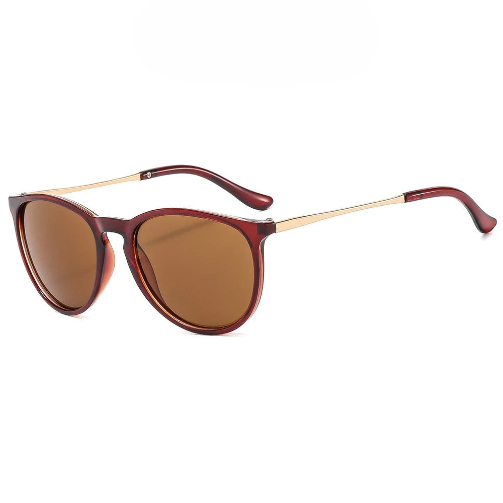 Advanced Trendy Unisex Metal Leg round Frame Designer Sunglasses UV400 Optical Attribute PC Frame Material Logo Lens Men Women