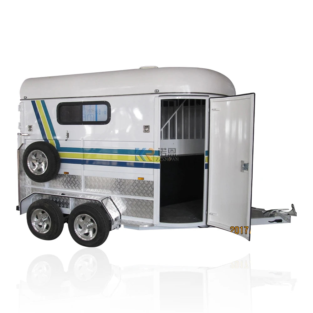 New  Horse Trailer for Sale 2 Angle Load American Van Mini Float 2 Horses Angle Loading Trailer