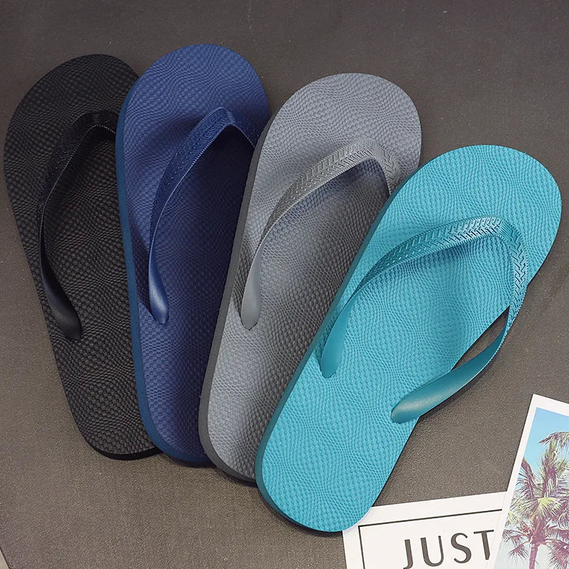 Wholesale Men's PVC Beach Flip Flops Comfortable Summer Sandals with Anti-Slip Feature Lightweight Design for Winter Use