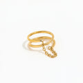 Joolim Jewelry Wholesale 18K Gold Plated Spiral Chain Tassel Stainless Steel Rings for Women Rings