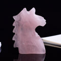 Natural Healing Crystal Gemstone Unicorn Figurine Reiki Sculpture Desk Ornaments Rose Quartz Unicorn Statue