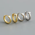 Wholesale Women Fine Jewelry 925 Sterling Silver T Shape Hoop Earrings 18K Gold Plated Earrings