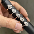 HQ GEMS D VVS1 Pear Moissanite 10K Rose Gold 2 Carat Diamond Wedding Ring