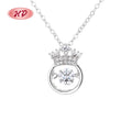 Exquisite S925 Silver Crown Necklace Adorned With Shimmering Zirconia Wholesale Royalty Collection