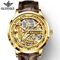 Oupinke 3173  Low Moq Custom OEM Luminous Stainless Steel Tourbillon Skeleton Mechanical Luxury Wrist Men Watch Wristwatch