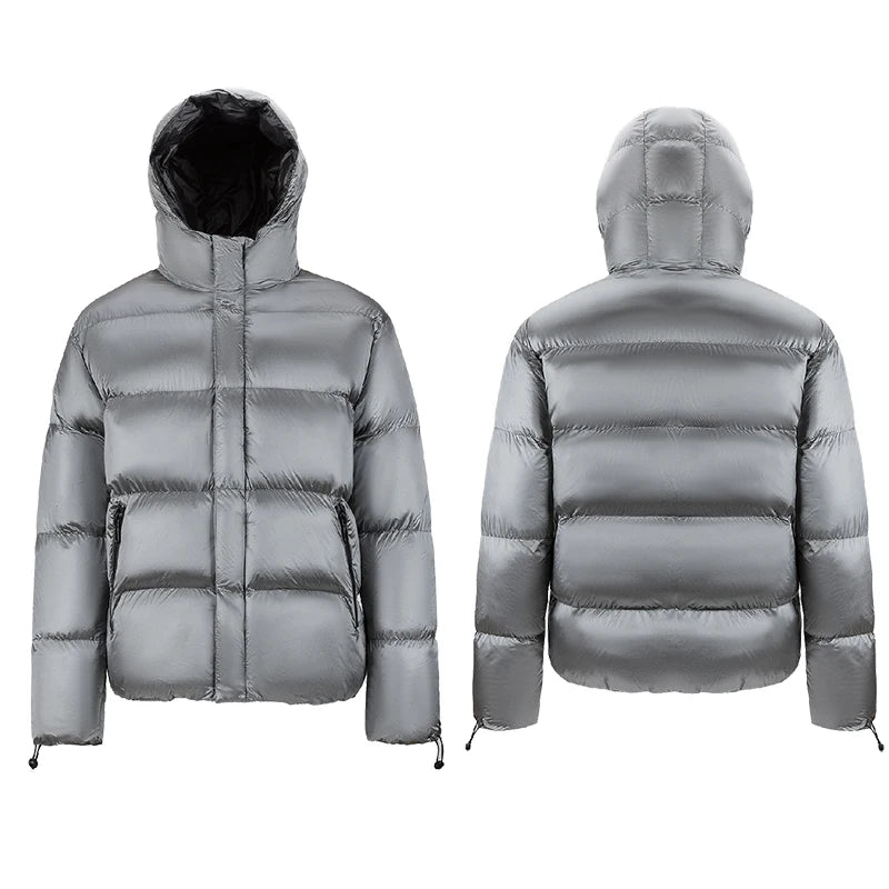 ALIKE Men's Casual Warm Nylon Puffer Jacket with Hood Waterproof Breathable Oversize Padding Plus Size for Winter