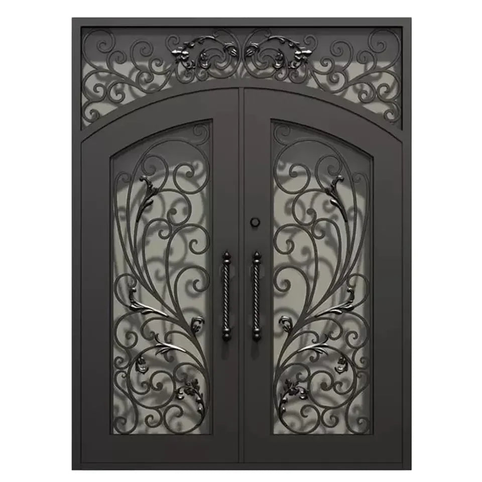 Antique Cast Iron Entry Door with Handmade Vintage Design - Heavy Duty Security Front Door