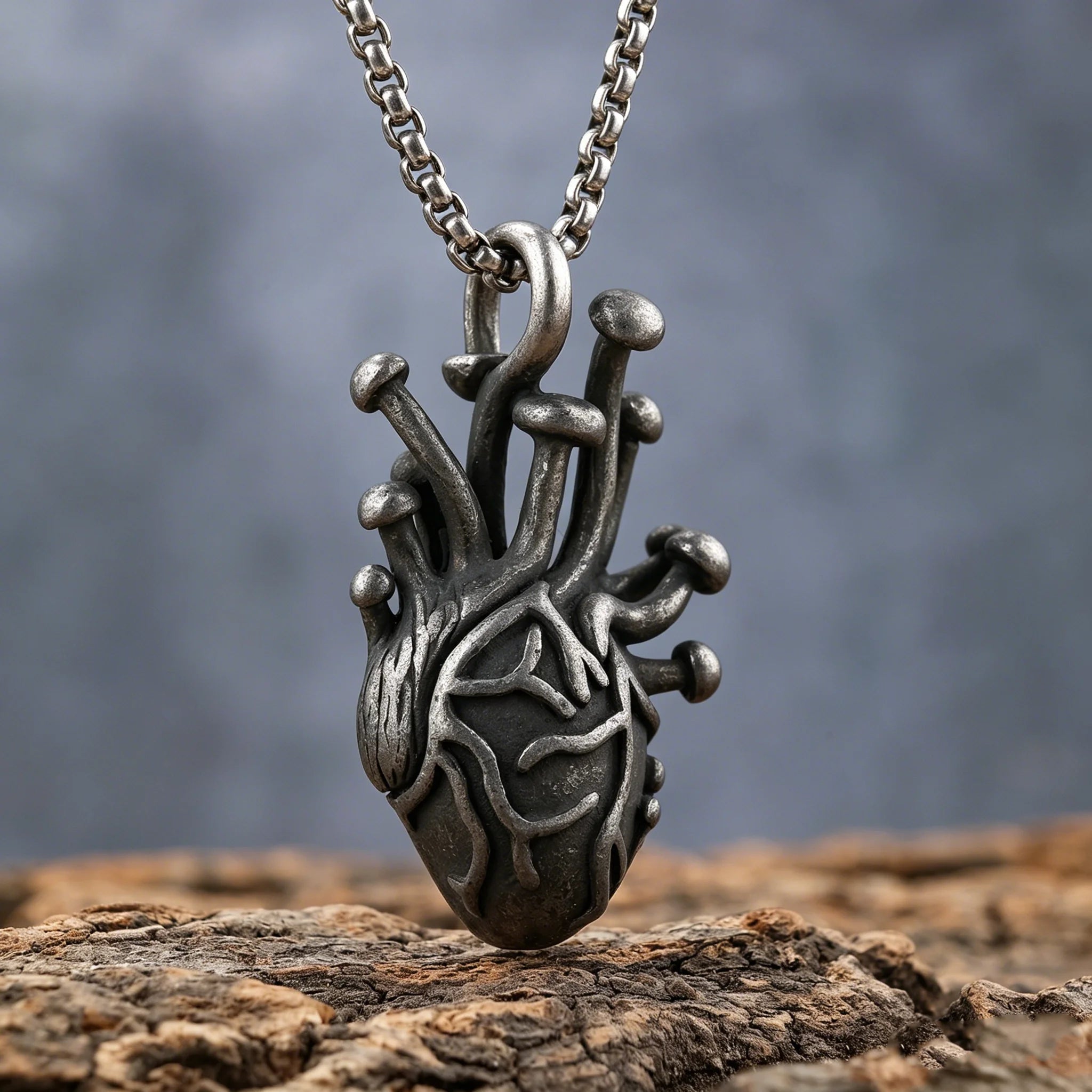 OEM ODM Three-dimensional 3D Science Stainless Steel Sacred Heart Necklace Tiny Anatomical Dainty Heart Necklace for Men Women