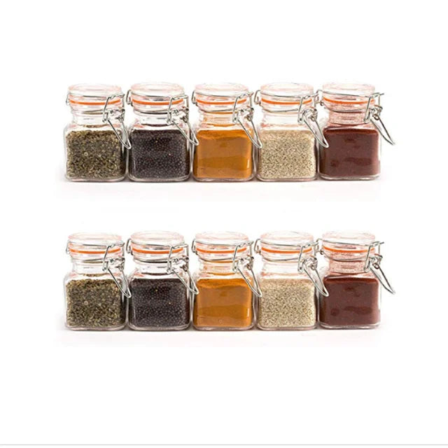 Custom logo 120ml Food Storage Bottles & Jars sealed Glass Lock Jars for Kitchen Seasonings and Food with Glass Lids