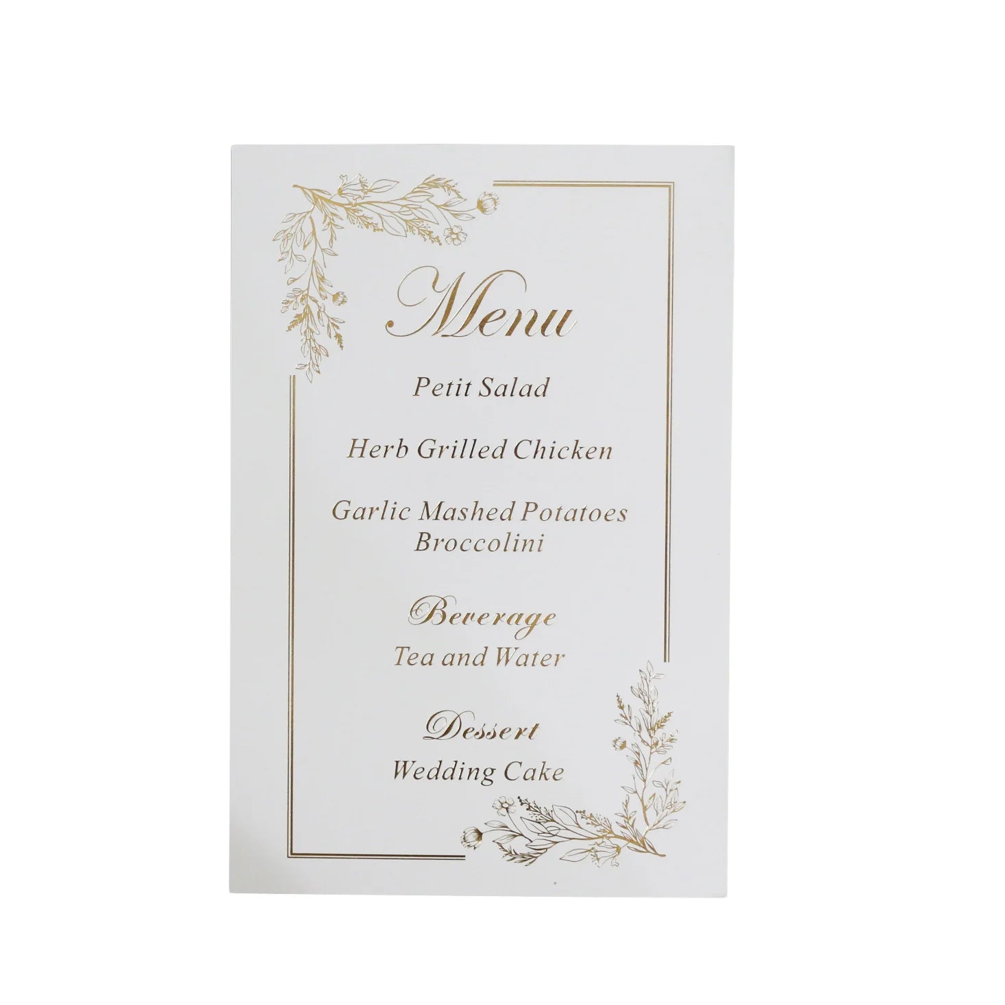 Personalized Logo Rectangle Shape Hot Stamping Foil Menus Elegant Wedding Paper Menu Cards New Product