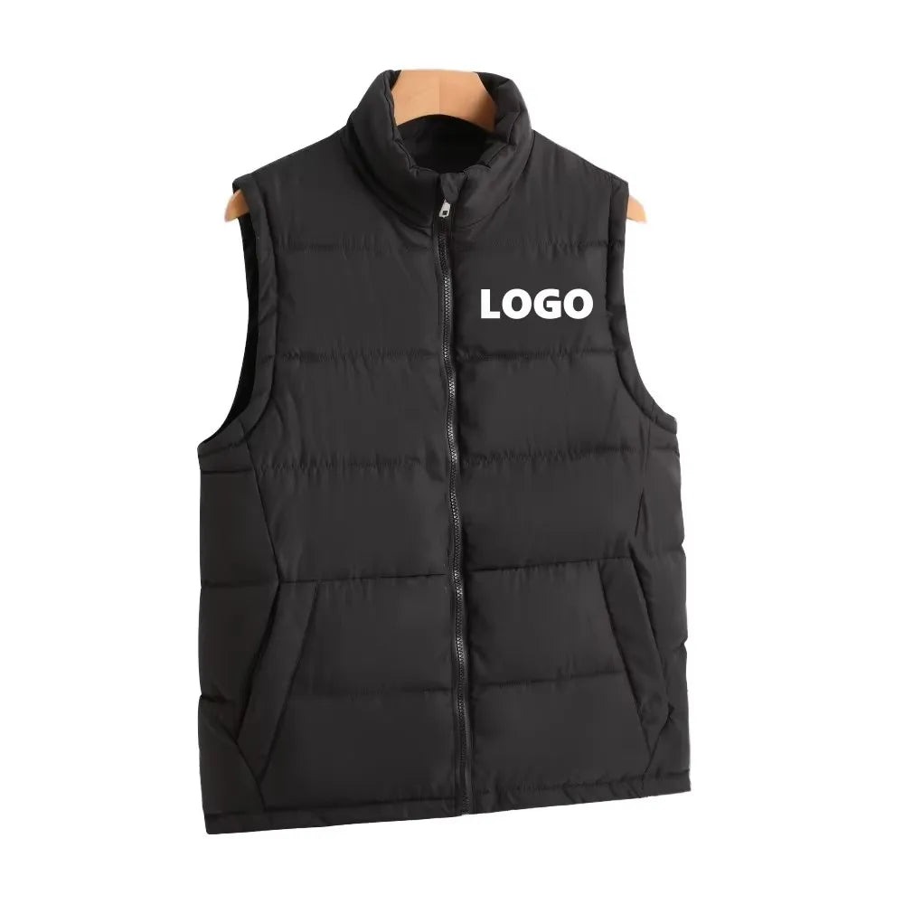 YKK Zipper Elastic Band at the Hem Windproof Warm Puffer Vest Men
