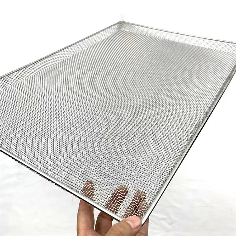 Customized Stainless Steel 304 Wire Mesh Tray 304 Stainless Steel Sheet Drying Trays Baking Sheet Tray for Oven Drying
