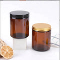 4oz 8oz 16oz Straight Side Custom Candle Making Wholesale Jars Dark Amber Glass with Black Lid