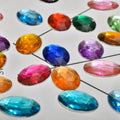 G&J Custom Color Size Oval Egg Shaped Flat Bottomed Chamfered Acrylic Rhinestones 9 Facets DIY Jewelry Accessories Nickel-Free