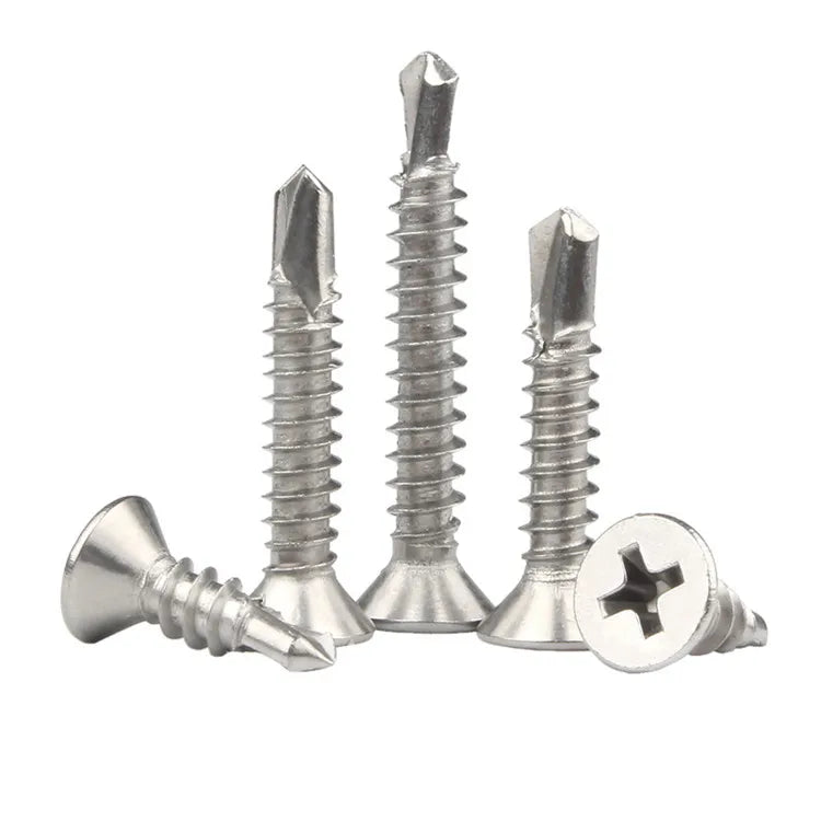 10 Pieces/Bag High Quality 304/410 Stainless Steel Phillips Countersunk Head Self-Drilling Screws Grade A2-70 NINDEJIN Brand