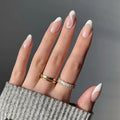Temooi Wholesale 24Pcs ABS False Nails Simple Design Almond Press on Nails With Nail Glue