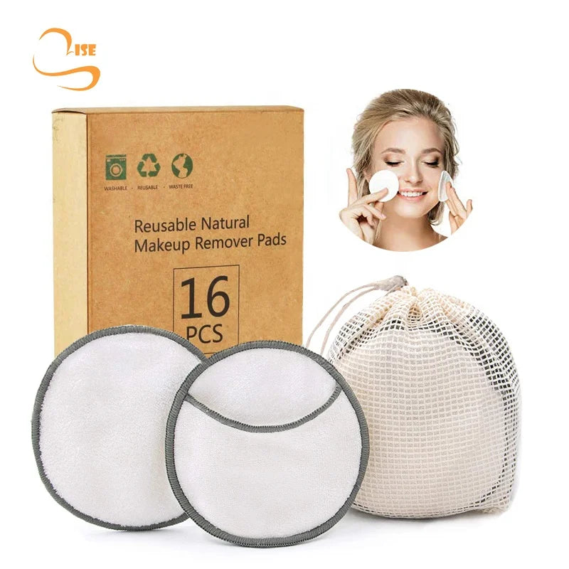 3.15"  Round Reusable Bamboo Terry Cosmetic Pads Chemical Free Soft Bamboo Make up Remover Pads Cle