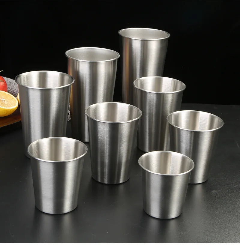 Custom Logo 18/8 Stainless Steel Metal Beer Cups Gold Single Layer Drinking Water Coffee Mug for Home Office Travel Camping Bar