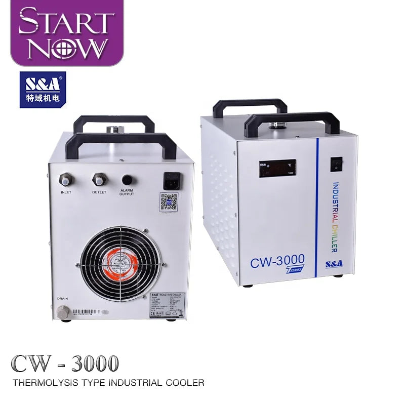 S&A CW3000 Series Industrial Water Chiller CW3000DG CW3000TG CW3000AK for CNC Spindle Machine 80W CO2 Laser Tube 1/2 HP Chiller