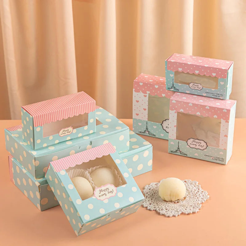 Stock Cupcake Packing Box with Window Baking  Dessert  TruffleOrecPastry Boxes Moon Cake Box