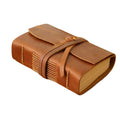 Private Logo Craft Undated Blank Creative Organizer/Planner 2023 Vintage Handmade Genuine Leather Sewing Wrap Straps Notebook