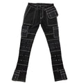 DENIMGUYS Hot Selling Vintage  Multiple Pockets Canvas Denim Black Stacked Jeans