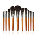 12-Piece Custom Logo Synthetic Vegan Makeup Brushes Cruelty-Free Wood for Face Professional Vegan Private Label
