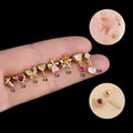 Stocks Selling Stainless Steel Butterfly Cartilage Flower Stud Earrings Iced Out Zircon CZ Earrings Ear Piercing Jewelry