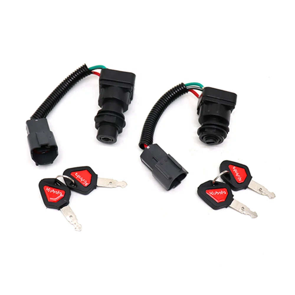 For Kubota Excavator Ignition Switch U15 20 30 35 KX155 161 Start Key Switch Electric Door Lock