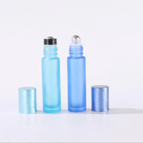 Cosmetic Packaging 10ml Frosted Eye Serum Essential Oil Bottles Glass Luxury Roll on Perfume Bottle