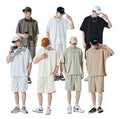 ET-016 Wholesale Price 280gsm Polyester Blend Custom Tags Gym Tracksuit and Short 2 Piece Shirt and Short Set Men