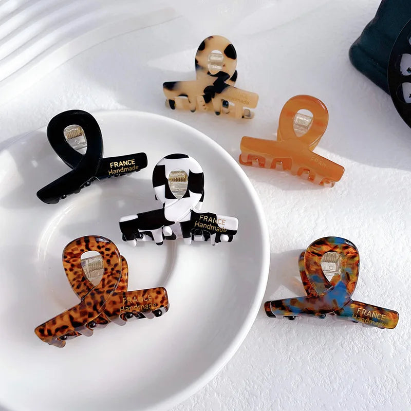 4.5cm Acetic Acid Korean Style Butterfly Shape French Retro Mermaid Color Fashion Hair Clips